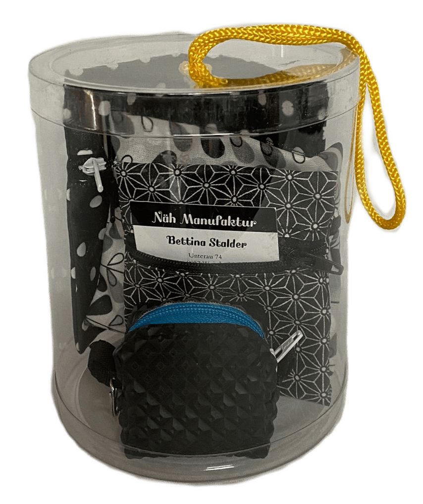 Geschenk-Set schwarz/grau, handgenäht in der Schweiz (Bild 2)