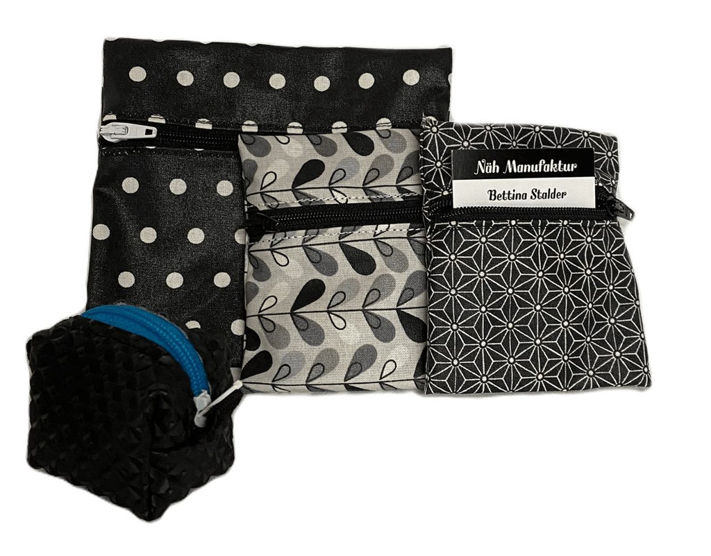 Geschenk-Set schwarz/grau, handgenäht in der Schweiz