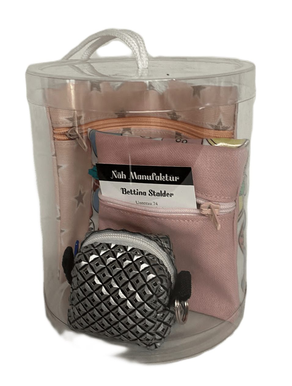 Geschenk-Set rosa/bunt, handgenäht in der Schweiz (Bild 2)
