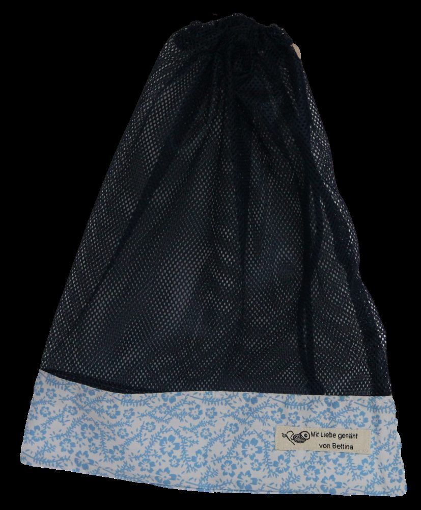 Gemüsesäckli Blau Ornament, handgenäht in der Schweiz