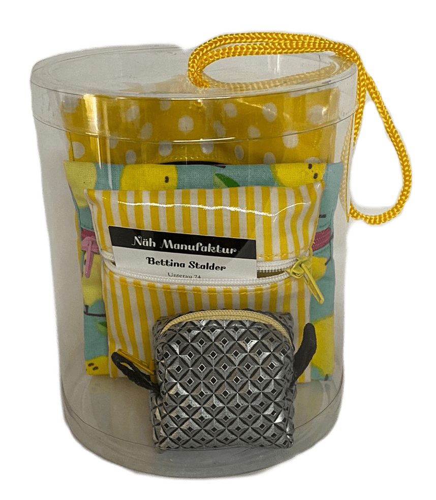 Geschenk-Set gelb, handgenäht in der Schweiz (Bild 2)